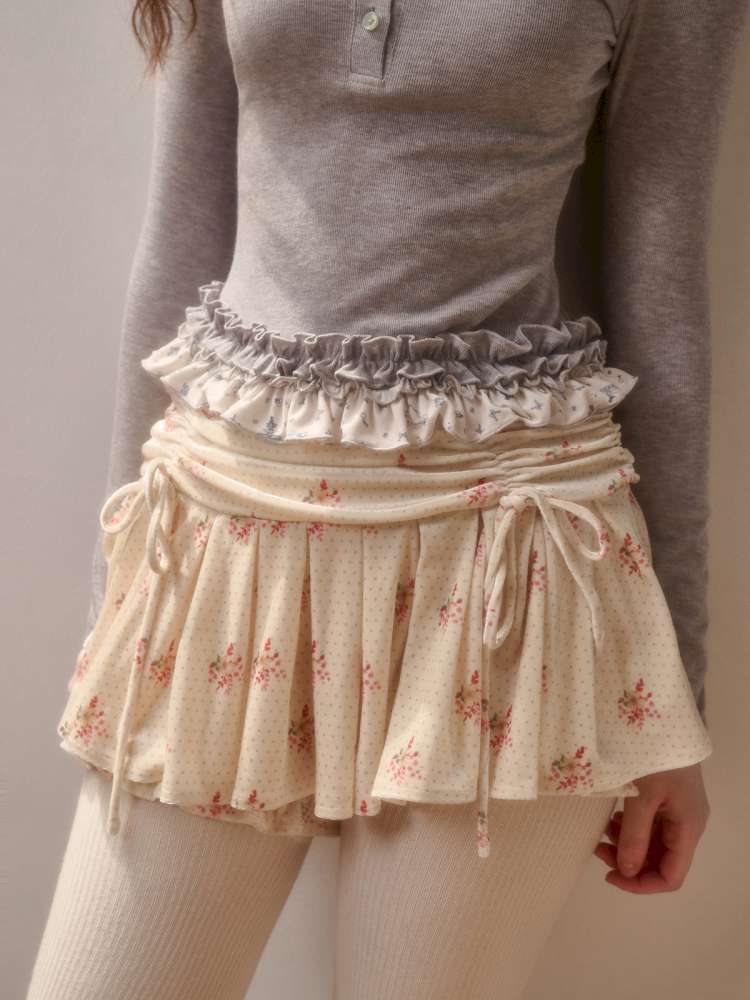 Comfortable Cotton Crew Neck Slim Lace Hem Top【s0000014895】