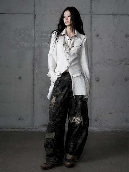 Leather Detachable Long-Sleeved Shirt【s0000014119】