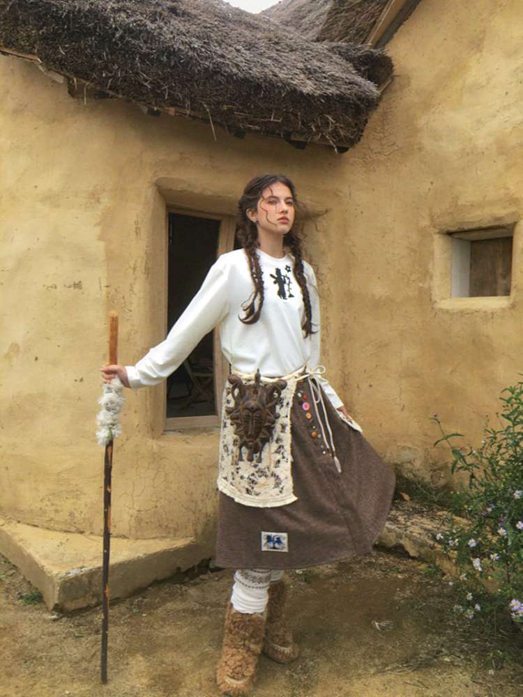 Forest Elf Print Long Sleeve T-Shirt【s0000014898】