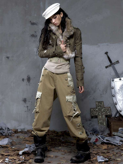 Washed Ripped Gold Filigree Denim Coat【s0000014653】