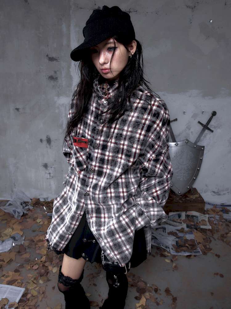 Rock Rebel Punk Check Shirt Jacket【s0000014656】