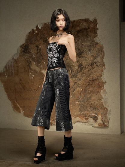 Dark Punk Cropped Bootcut Pants【s0000016887】
