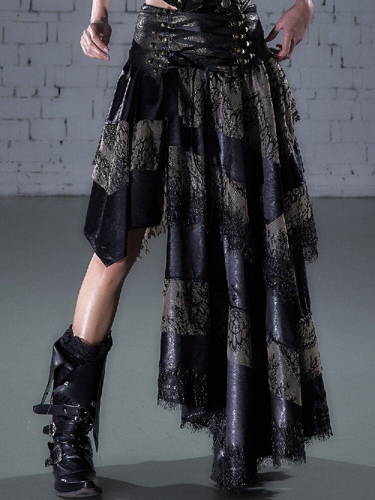 Lace Patchwork Irregular Skirt【s0000015935】