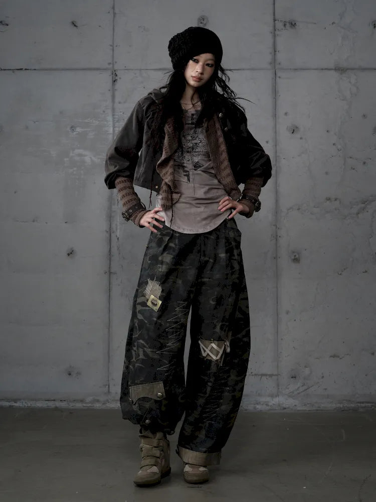 Embroidered Camo Pants【s0000014116】