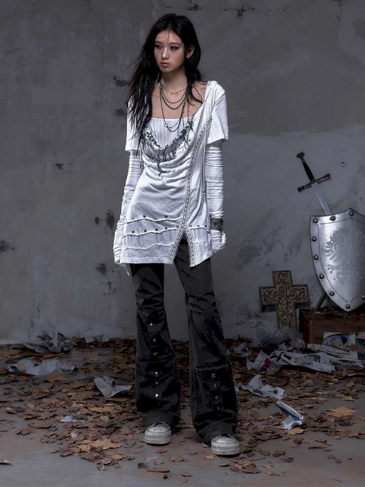 Patchwork long-sleeve layered dress【s0000014465】