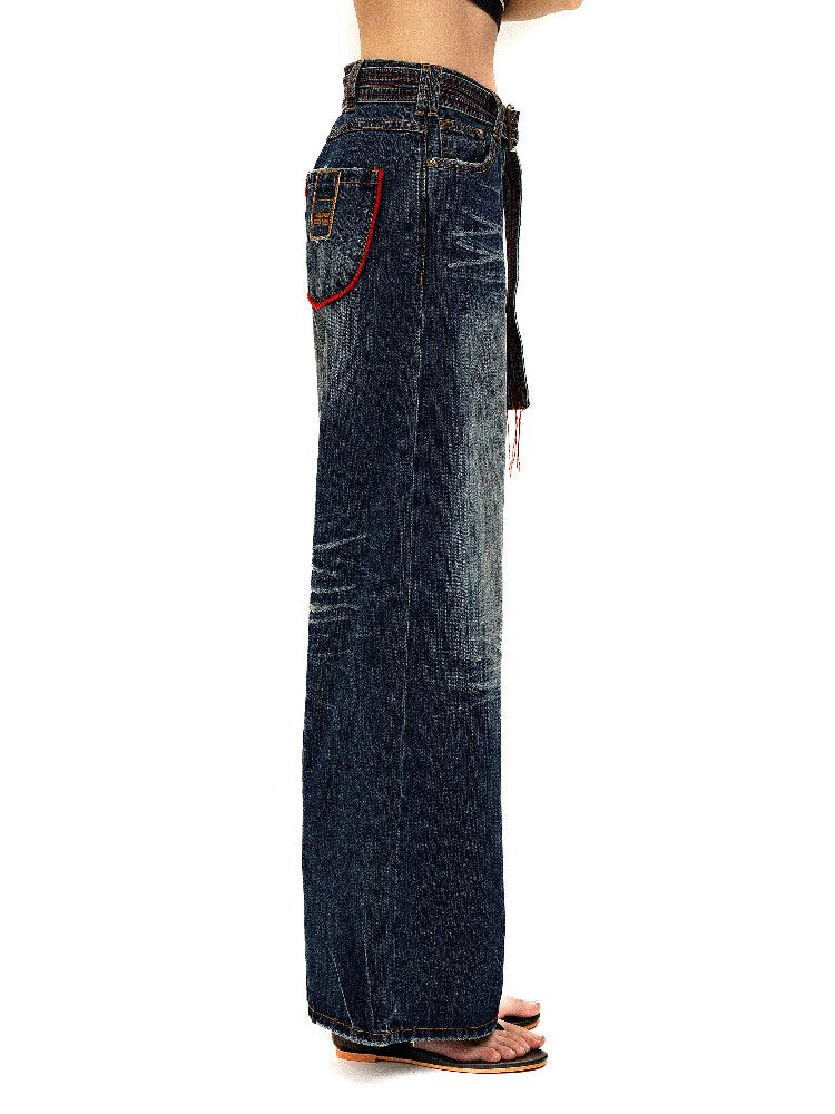 Vintage Bamboo Pleated Jeans【s0000016139】