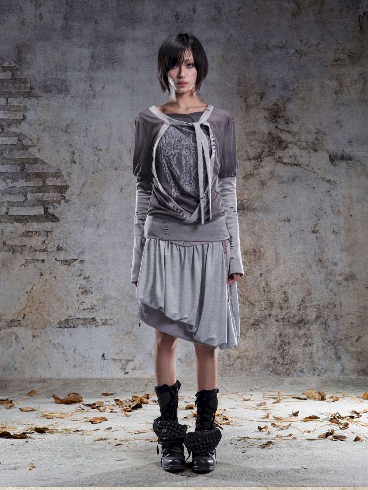 High-Stretch Printed Rhinestone Knit Top【s0000014490】