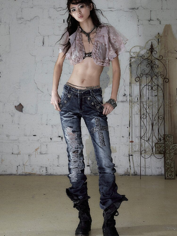 Hot Drill Heavy Wash Denim Pants【s0000016977】