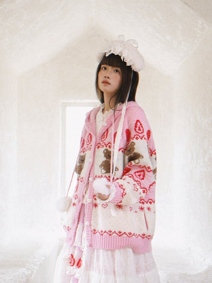 Bear Cake Fair Isle Cardigan【s0000018537】
