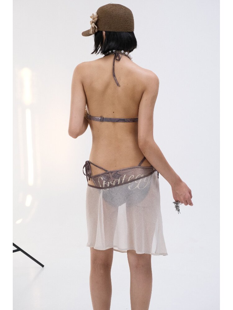 Foil Print Bikini Mesh Set【s0000018480】