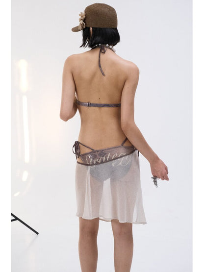 Foil Print Bikini Mesh Set【s0000018480】