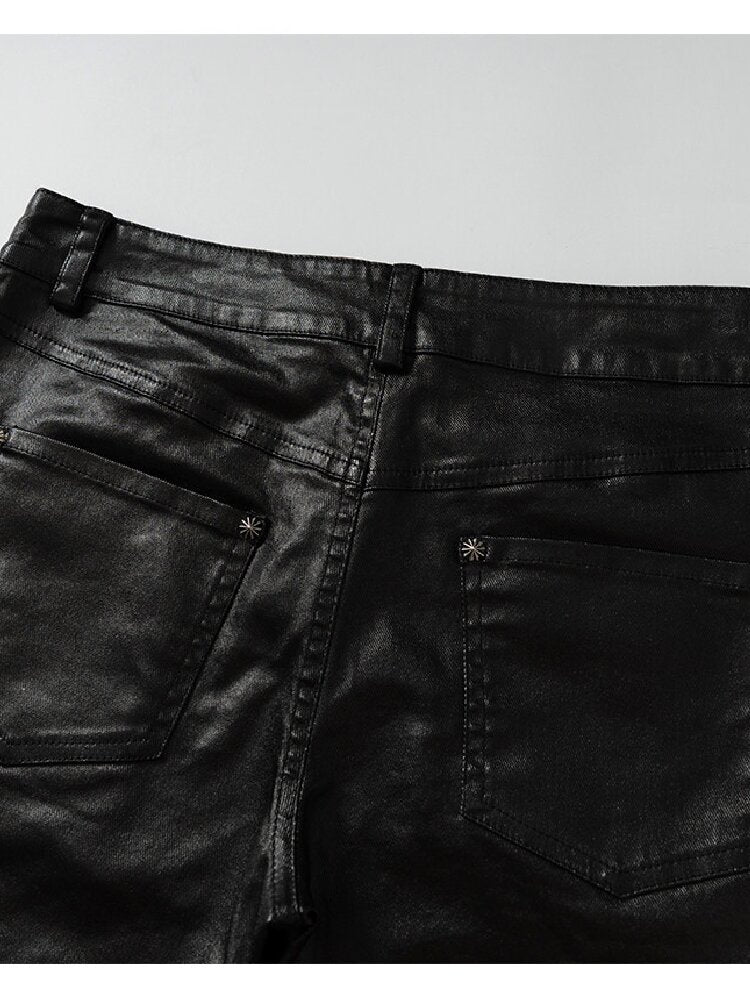 Washed Wax Leather Skinny Pants【s0000019162】