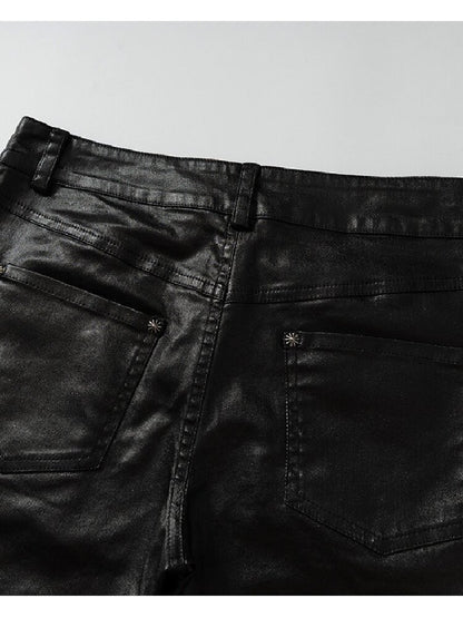 Washed Wax Leather Skinny Pants【s0000019162】