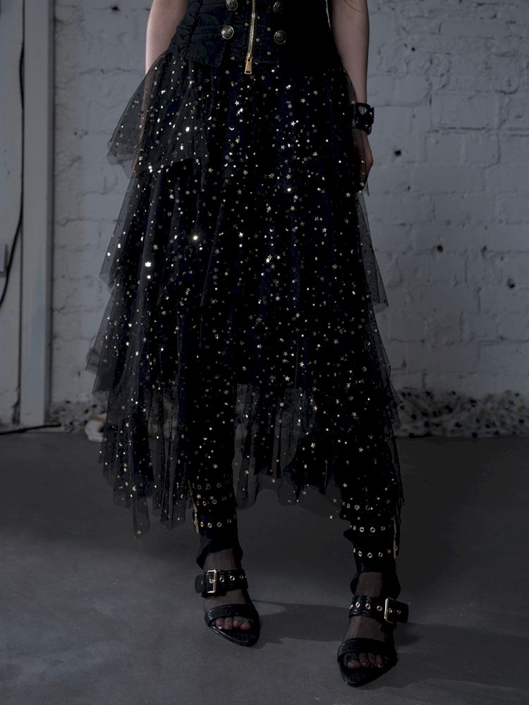 Multi-Layered Mesh Cake Skirt【s0000012789】