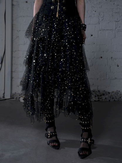 Multi-Layered Mesh Cake Skirt【s0000012789】