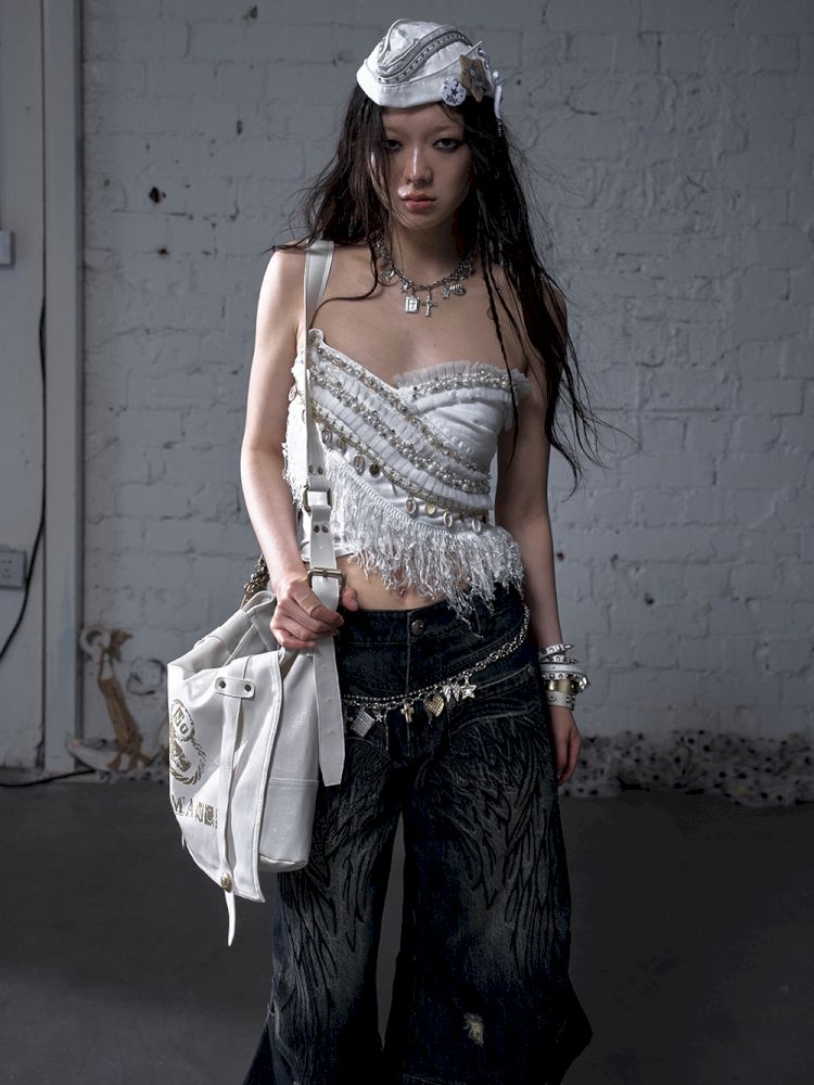 Irregular short strapless vest【s0000012783】