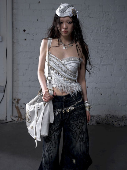 Irregular short strapless vest【s0000012783】