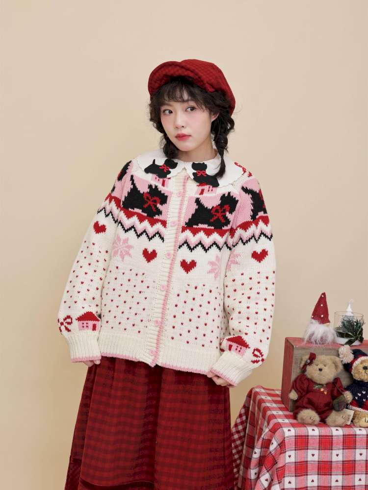 Bow Snowflake Island Wool Sweater【s0000015098】