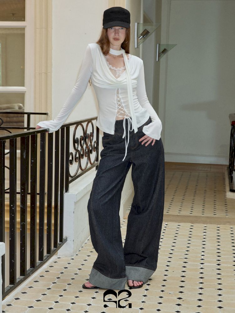 Tencel swing collar bottoming shirt【s0000013745】