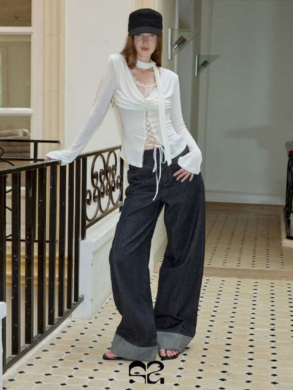 Tencel swing collar bottoming shirt【s0000013745】