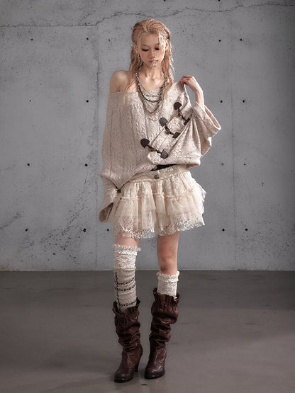 Vintage Layered Mesh Puffy Skirt【s0000019151】