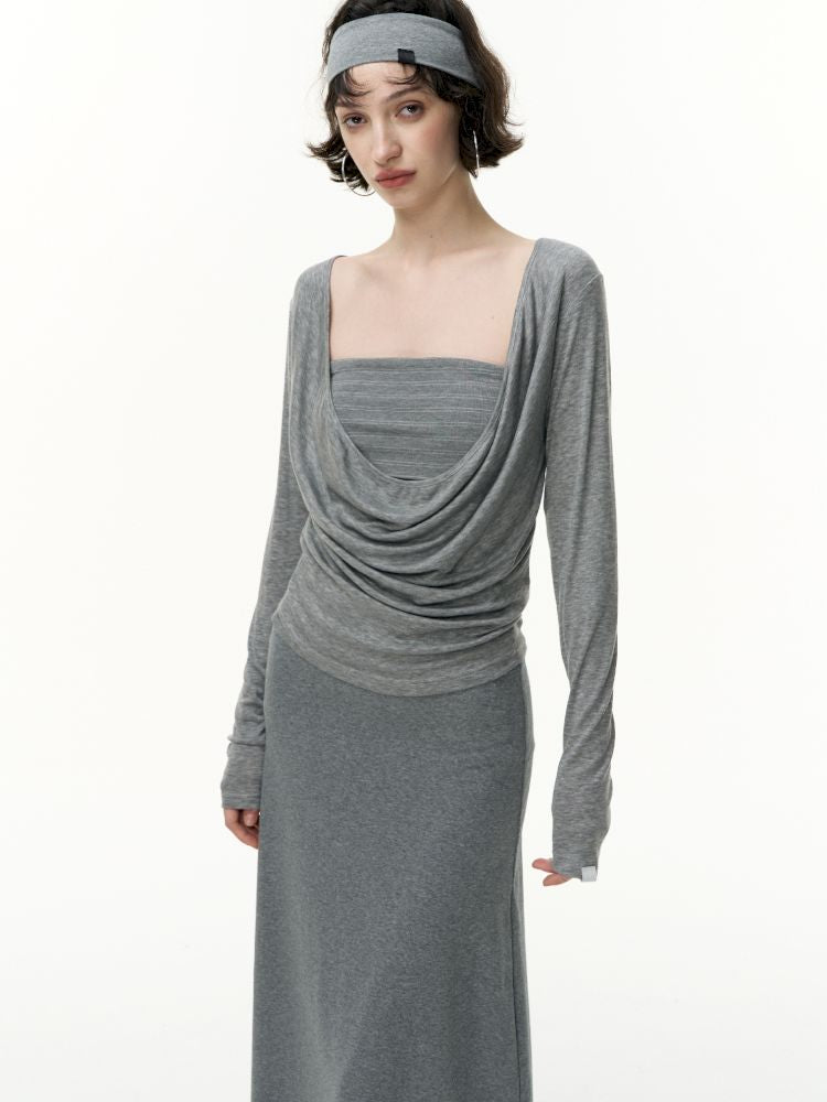 Tencel Lycra swing collar bottoming shirt【s0000013743】