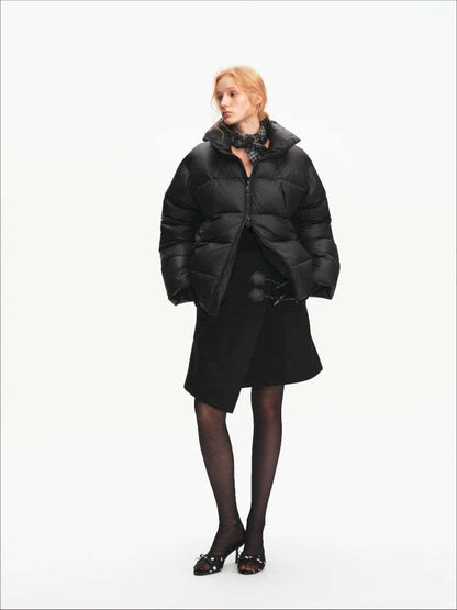 Winter Stand Collar Black Warm 90 Down Jacket【s0000014871】