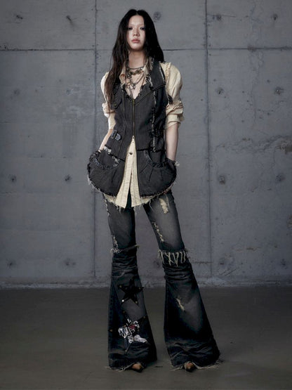 Stacked Waisted Irregular Vest【s0000013472】