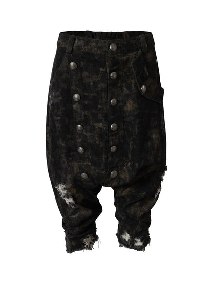 Washed Ripped Denim Harem Pants【s0000015549】