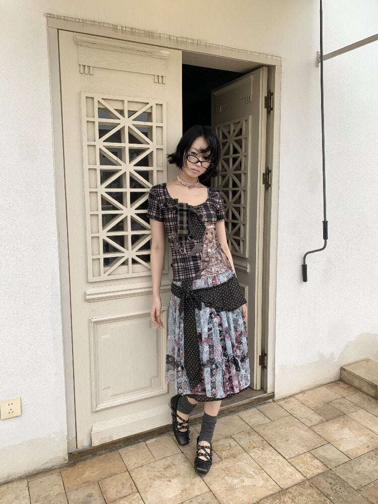 Jacquard Cross Vintage Maxi Skirt【s0000018085】