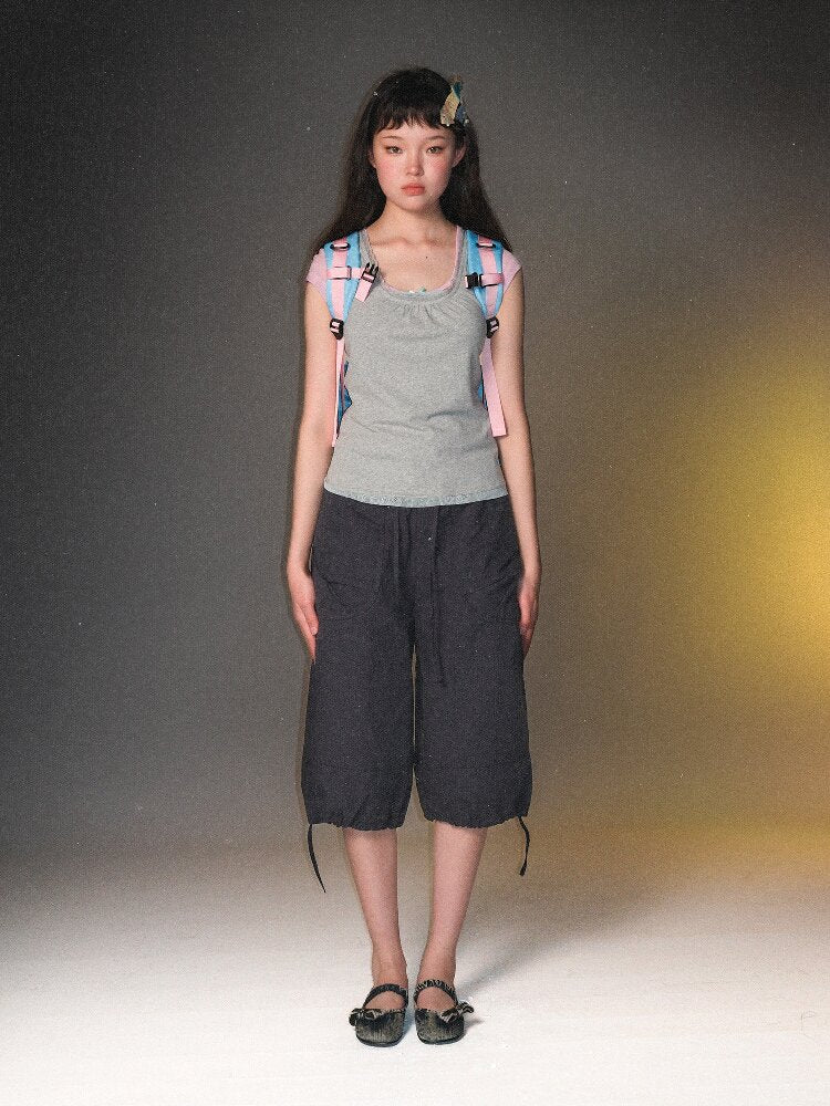 Threaded Waist Drawstring Pants【s0000017438】