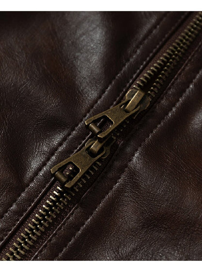 Riveted PU Leather Split Jacket【s0000019156】