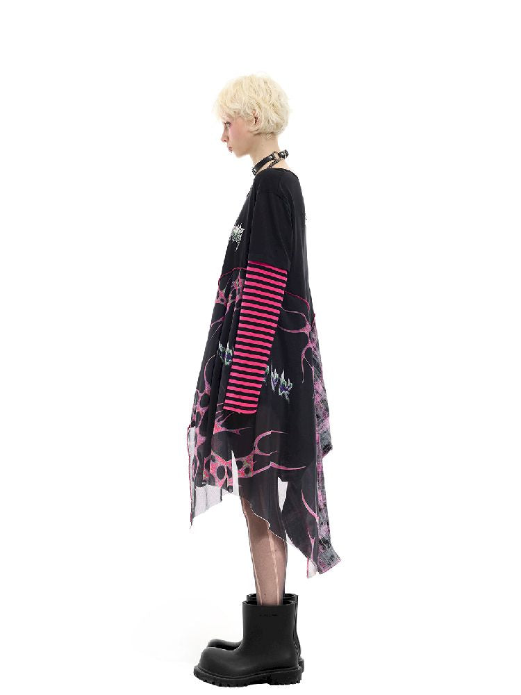 Patchwork Mesh Spice Dress【s0000012065】