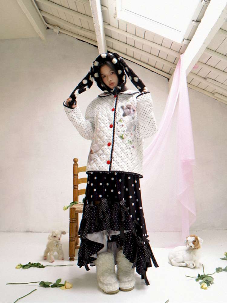 Notebook-Style Printed Cat Cotton Coat【s0000014527】