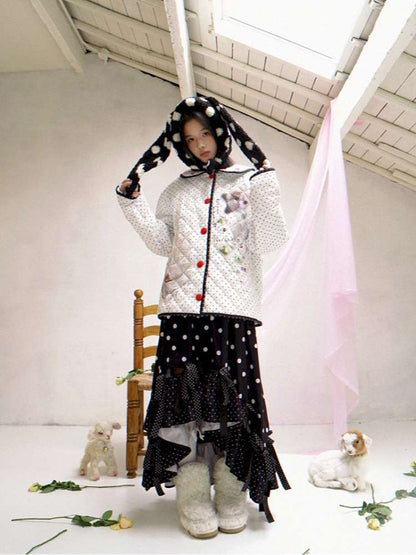 Notebook-Style Printed Cat Cotton Coat【s0000014527】