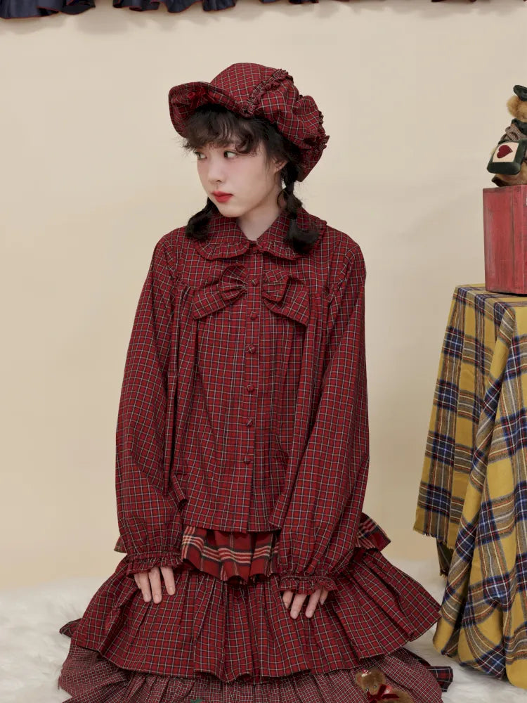 Bow-tie ruffled oversized shirt【s0000014172】