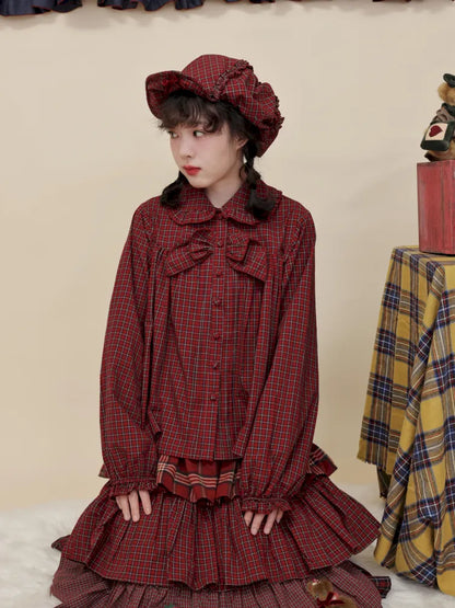 Bow-tie ruffled oversized shirt【s0000014172】