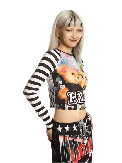 Sweet Cool Y2K Subculture Print Short Top【s0000014907】