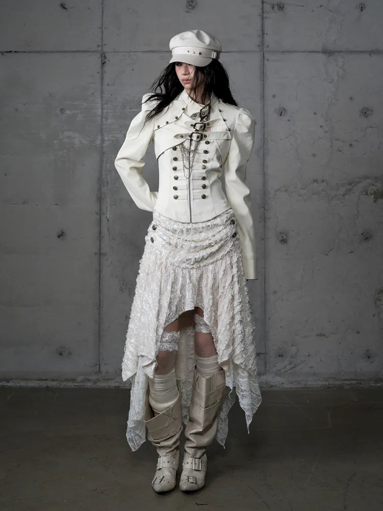 Stand Collar Ultra-Short Leather Jacket【s0000013950】