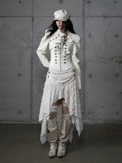 Stand Collar Ultra-Short Leather Jacket【s0000013950】