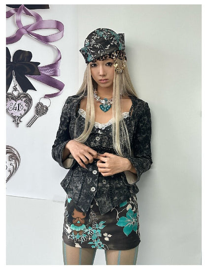Vintage Mystic Print Lapel Jacket【s0000018054】