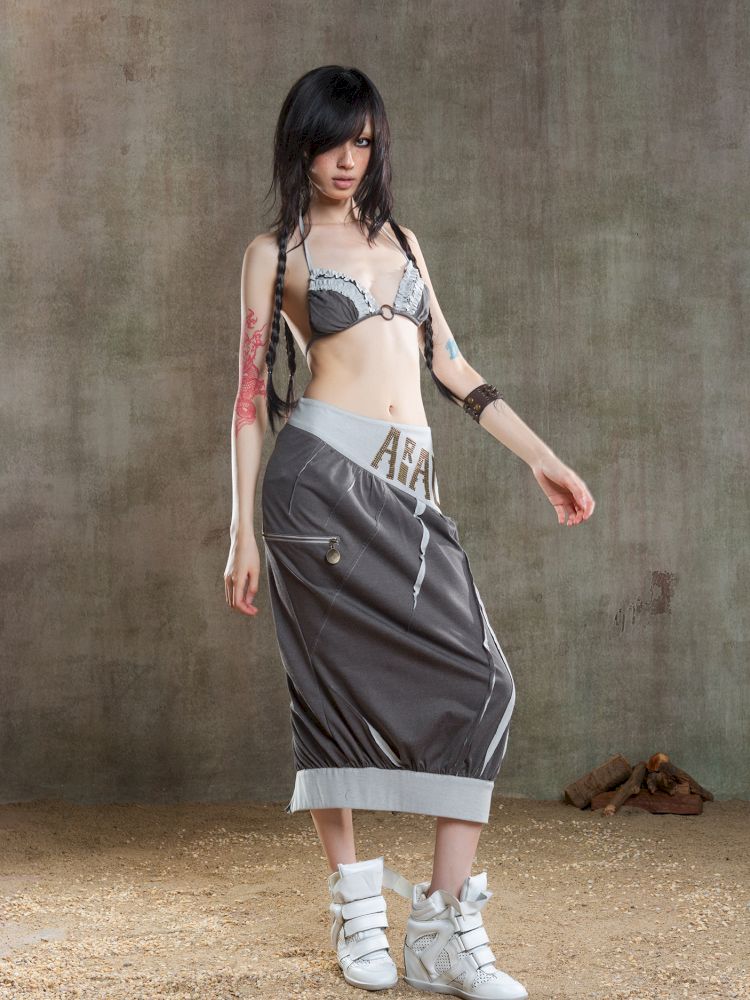 Drawstring Crash Ruffle Bikini【s0000012659】