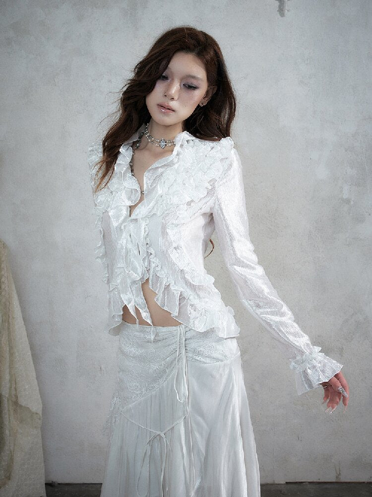 Wood Flange Waist-Cinching Shirt【s0000017986】