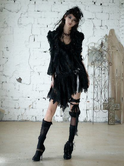 Romantic Velvet Drawstring Slip Dress【s0000016982】
