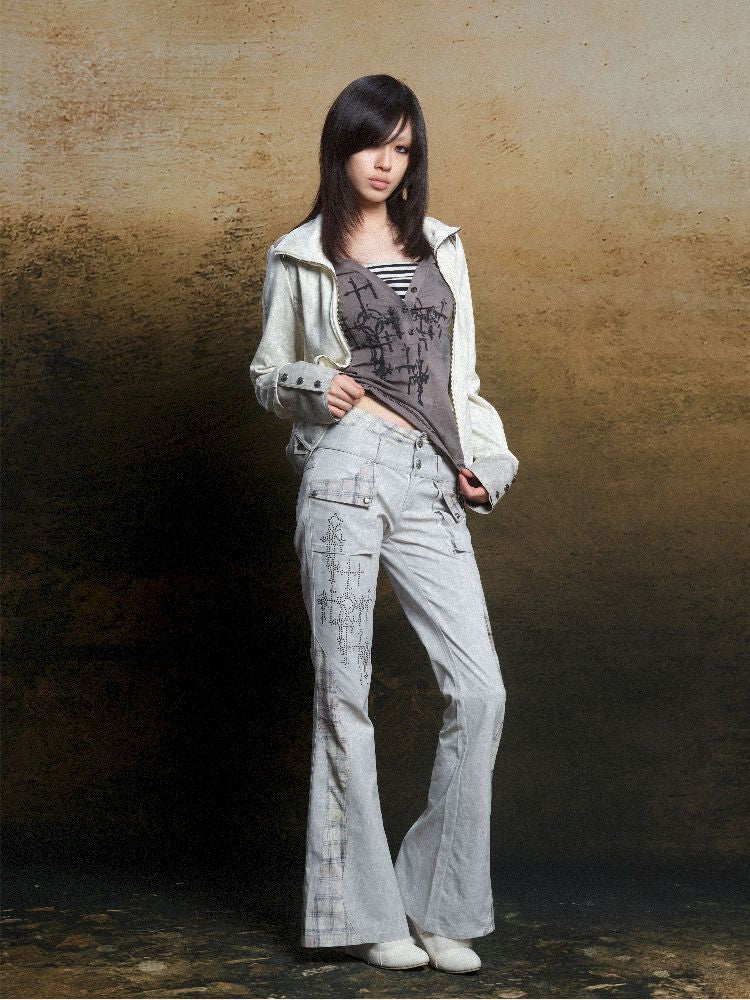 Double Waistband Drilling Decoration Pants【s0000011810】