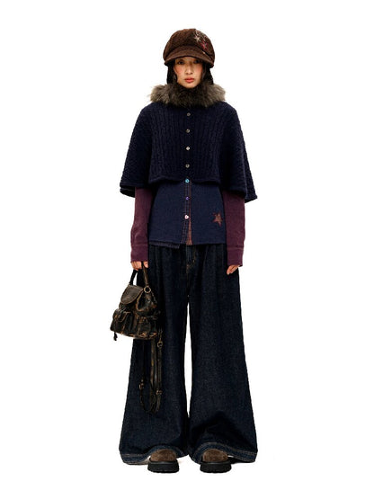 Waist Raw Lace Loose Jeans【s0000016071】