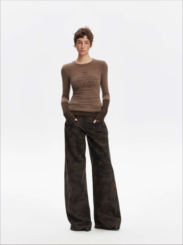 Fake Two-Piece Letter Print Slim Long-Sleeve T-Shirt【s0000014874】