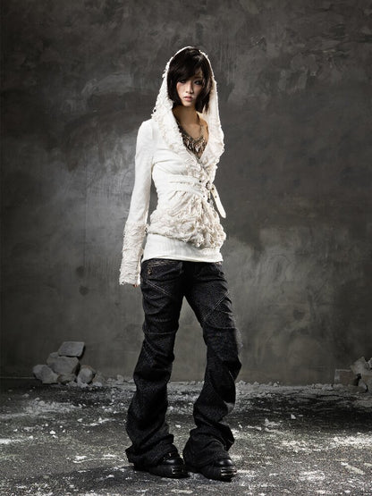 Double Waist Scimitar Denim Pants【s0000015945】