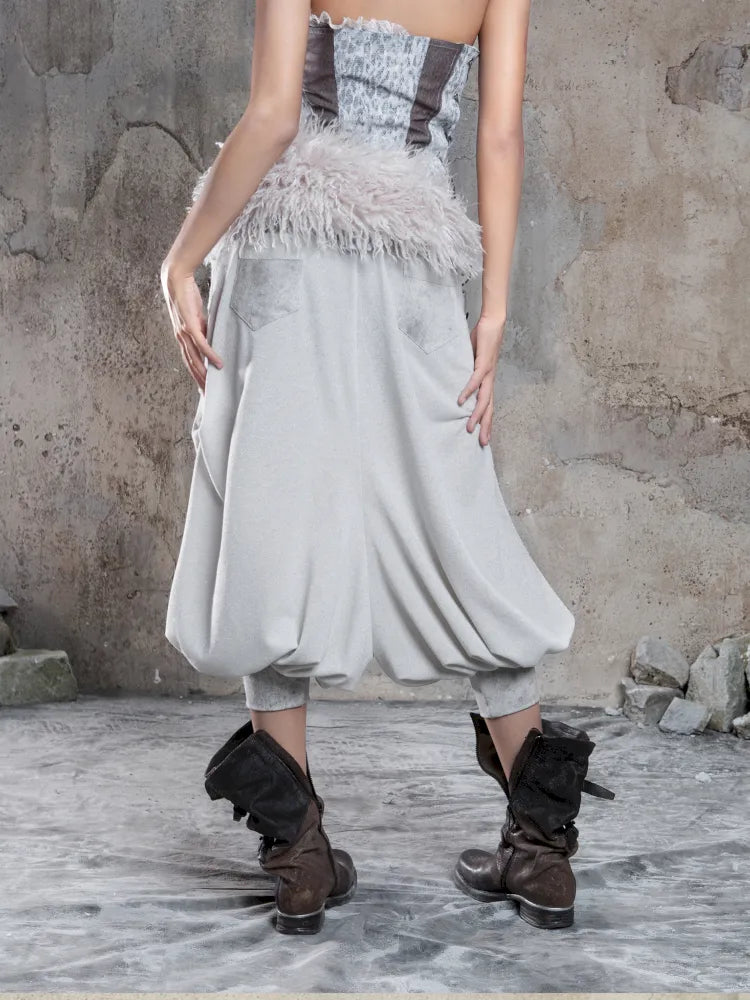 Cropped Wide-Leg Pocket Skirt【s0000014137】