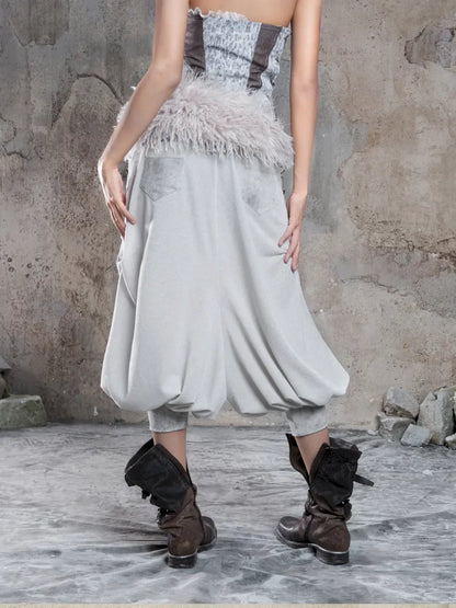 Cropped Wide-Leg Pocket Skirt【s0000014137】